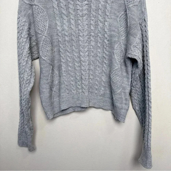John + Jenn Womens Small Cable  Crop Knitted Crew Neck Sweater - Picture 5 of 14